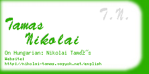 tamas nikolai business card